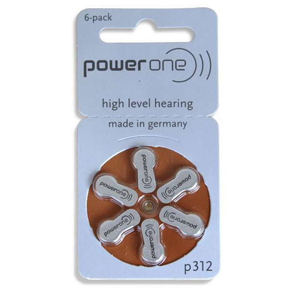 Power One Size 312 Hearing Aid Batteries