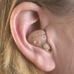 in the ear half shell ite hearing aid user