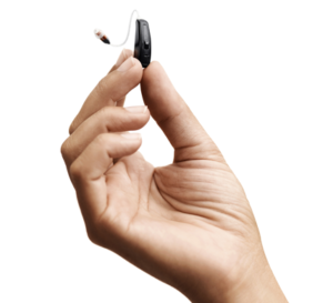 hand with resound hearing aids